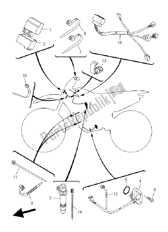 All parts for the Electrical 1 of the Yamaha YZ 250F 2011