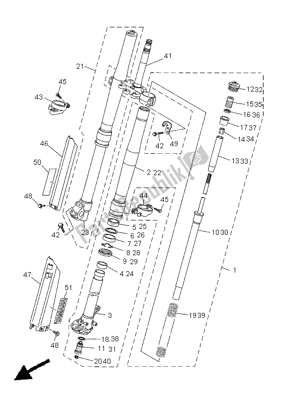 Tutte le parti per il Forcella Anteriore del Yamaha WR 250Z 1998