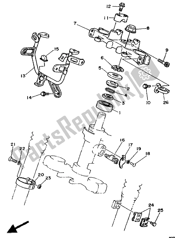 Tutte le parti per il Timone del Yamaha DT 125E 1990