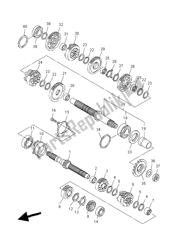 All parts for the Transmission of the Yamaha FZ8 N 800 2012