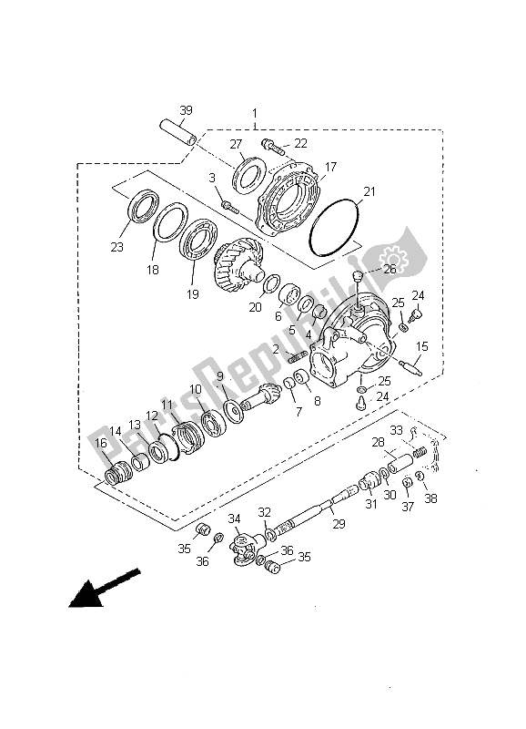 Toutes les pièces pour le Arbre De Transmission du Yamaha XV 535 Virago 2000