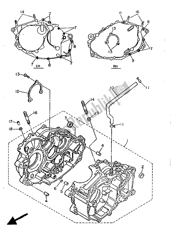 Todas las partes para Caja Del Cigüeñal de Yamaha XT 600Z Tenere 1986