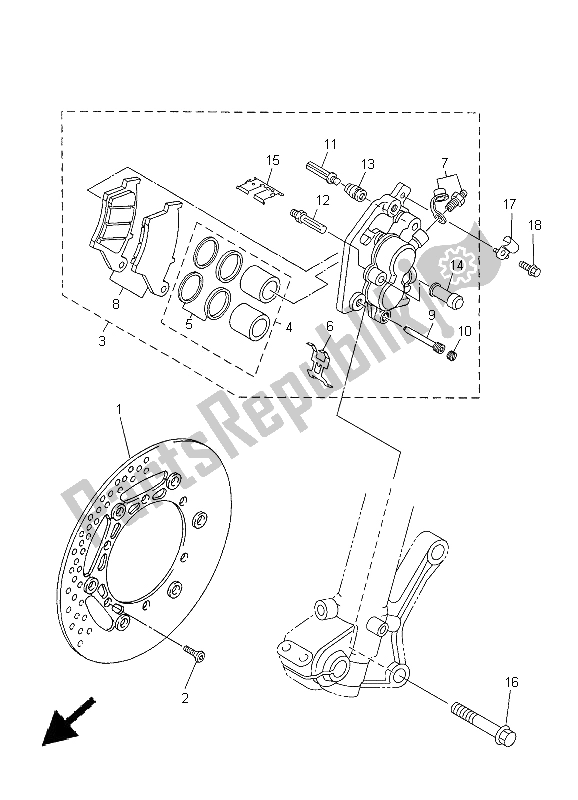 Tutte le parti per il Pinza Freno Anteriore del Yamaha YZ 450F 2005