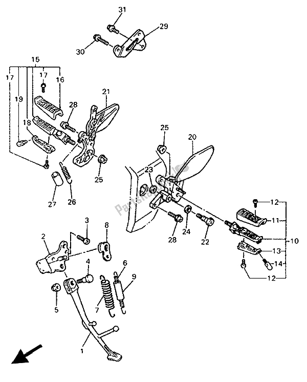 Toutes les pièces pour le Support Et Repose-pieds du Yamaha YZF 750 SP 1993