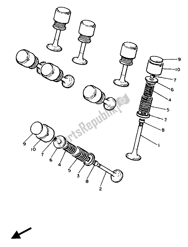 Todas las partes para Válvula de Yamaha FZ 600 1986