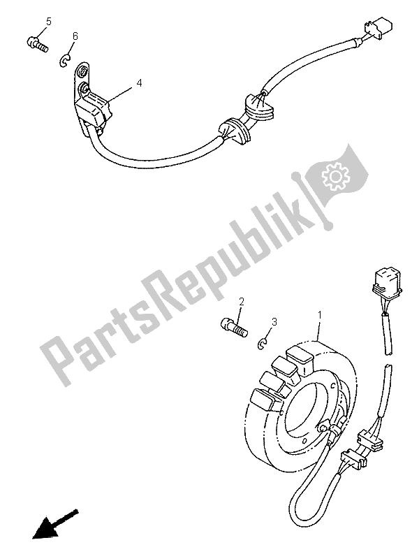 All parts for the Generator of the Yamaha XVS 650 Dragstar 1999