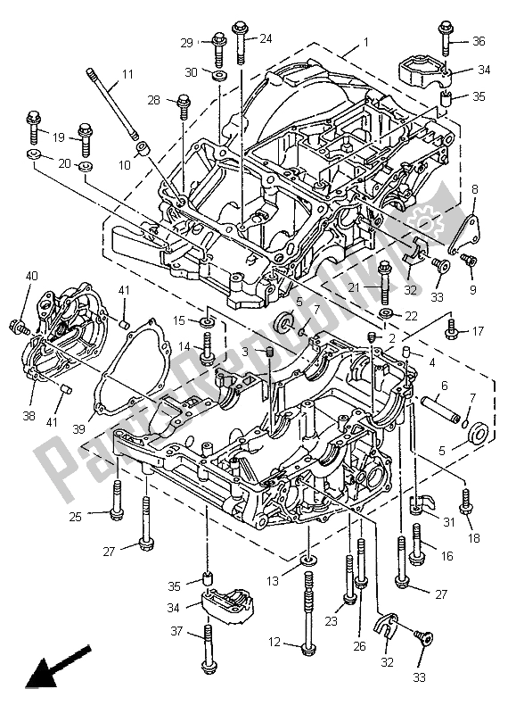 Tutte le parti per il Carter del Yamaha TDM 850 1995