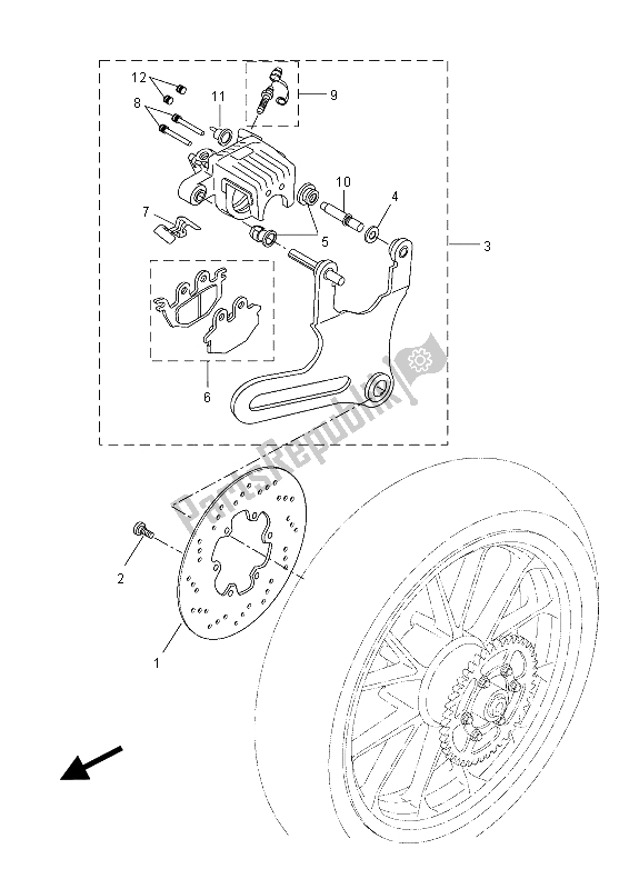 All parts for the Rear Brake Caliper of the Yamaha MT 125 2015