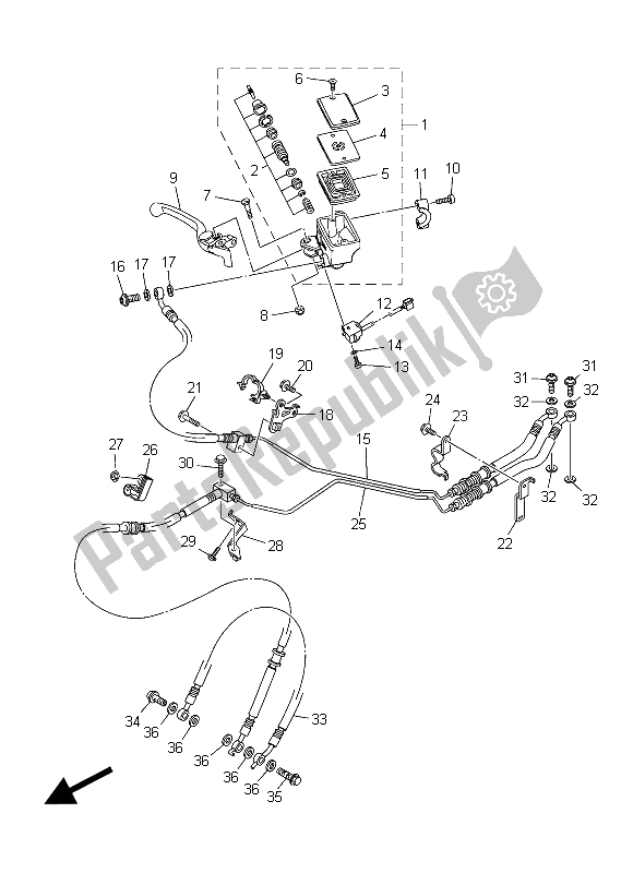 Tutte le parti per il Pompa Freno Anteriore del Yamaha XT 1200Z 2015