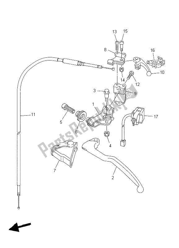 Tutte le parti per il Impugnatura Interruttore E Leva del Yamaha YZ 450F 2004