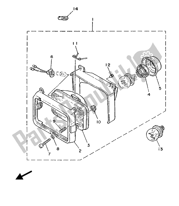 All parts for the Alternate (headlight) (for Se) of the Yamaha DT 125R 1988