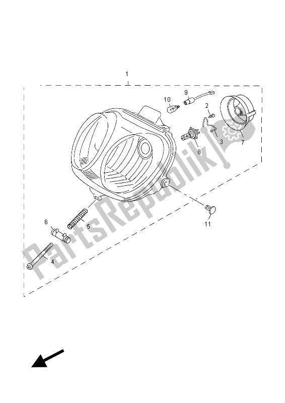 Alle onderdelen voor de Koplamp van de Yamaha YN 50 Neos 2012