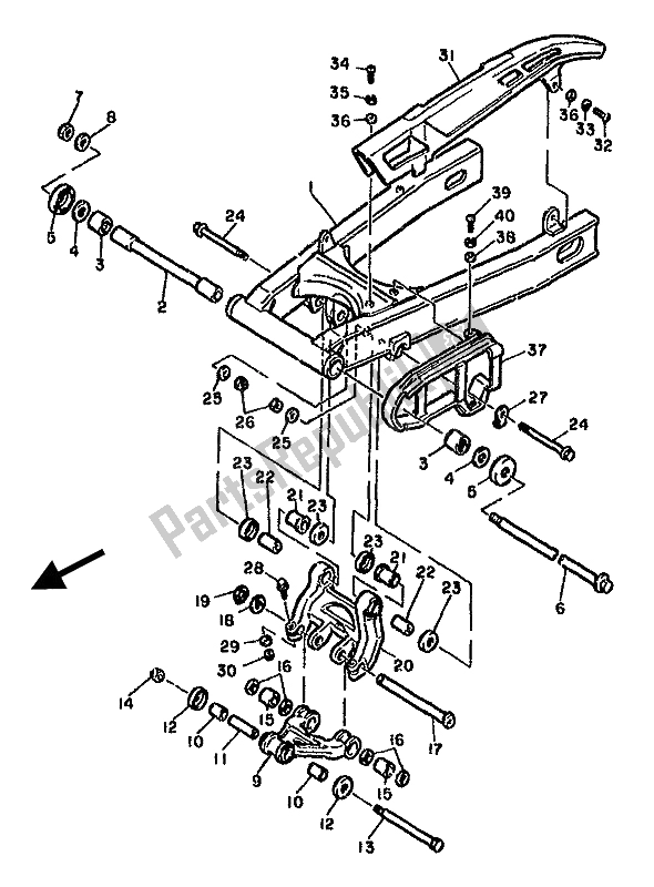 Toutes les pièces pour le Bras Arrière du Yamaha FJ 1100 1985