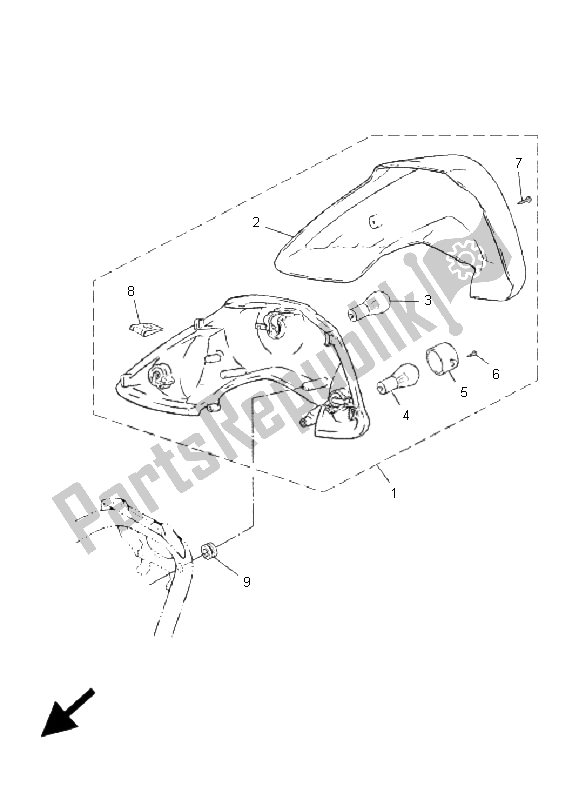 All parts for the Taillight of the Yamaha CS 50 AC Jogr 2005