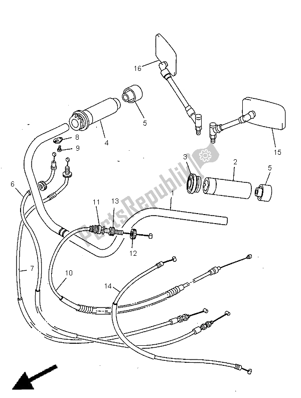 Toutes les pièces pour le Poignée Et Câble De Direction du Yamaha XV 1100 Virago 1997