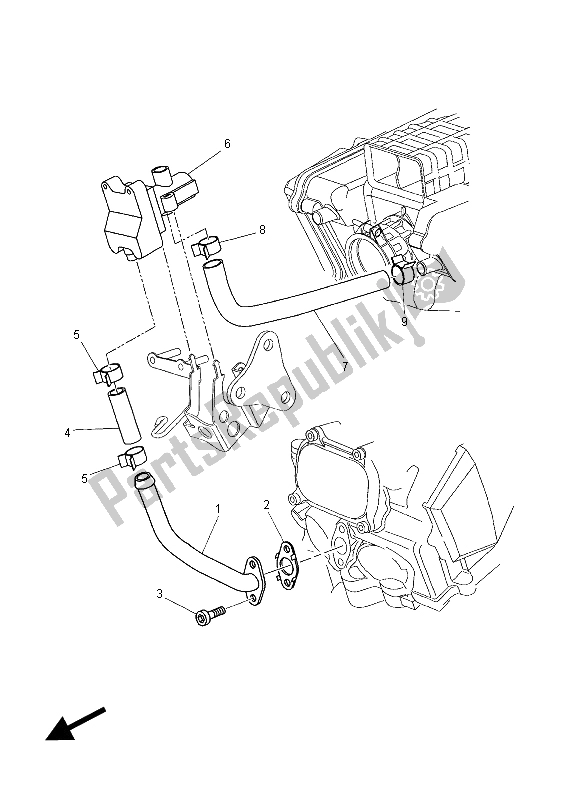 All parts for the Air Induction System of the Yamaha XT 660 ZA Tenere 2015