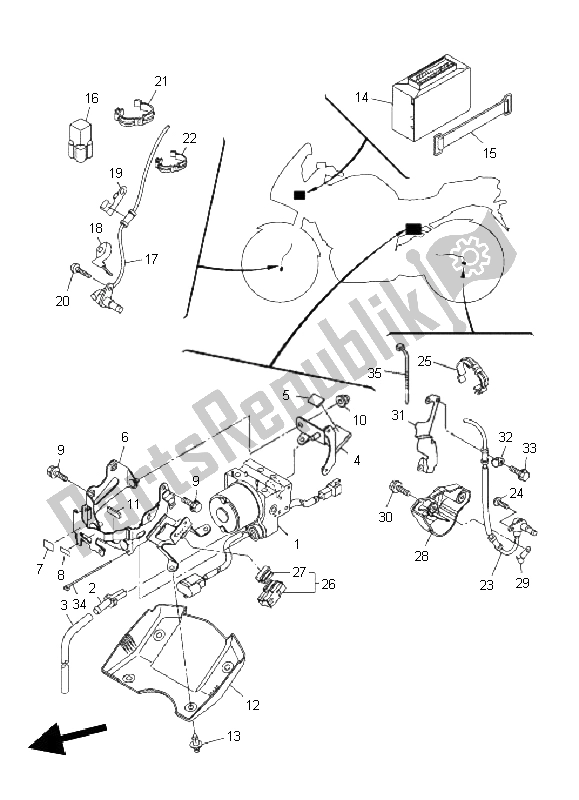 All parts for the Electrical 3 of the Yamaha FZ1 SA Fazer 1000 2011