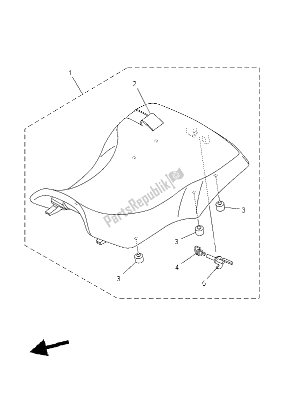 All parts for the Seat of the Yamaha YFM 450 FWA Grizzly 4X4 2014
