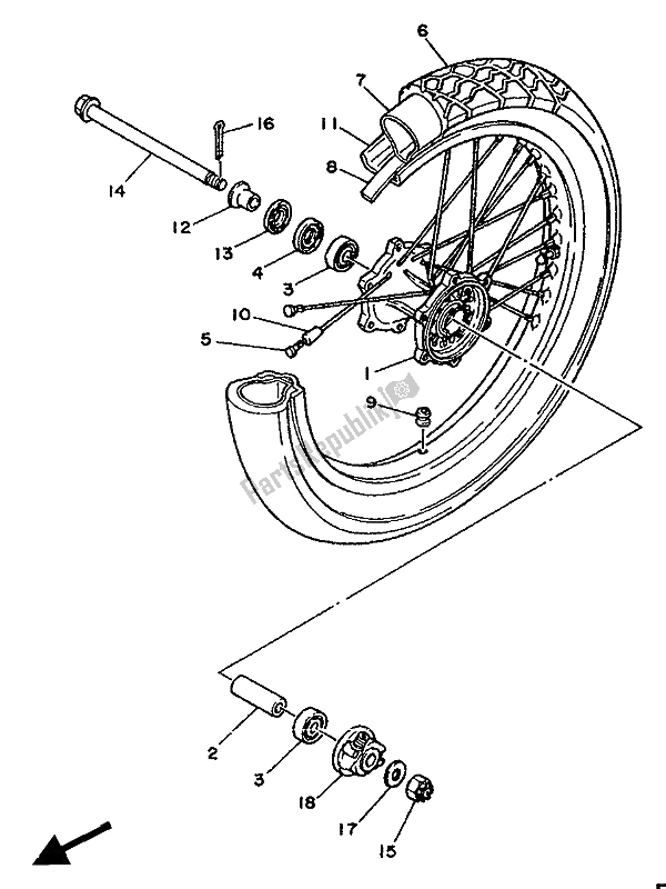 Toutes les pièces pour le Roue Avant du Yamaha XTZ 750 Supertenere 1990