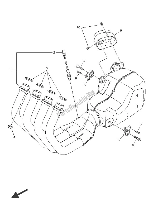 Tutte le parti per il Scarico del Yamaha XJ6F 600 2016