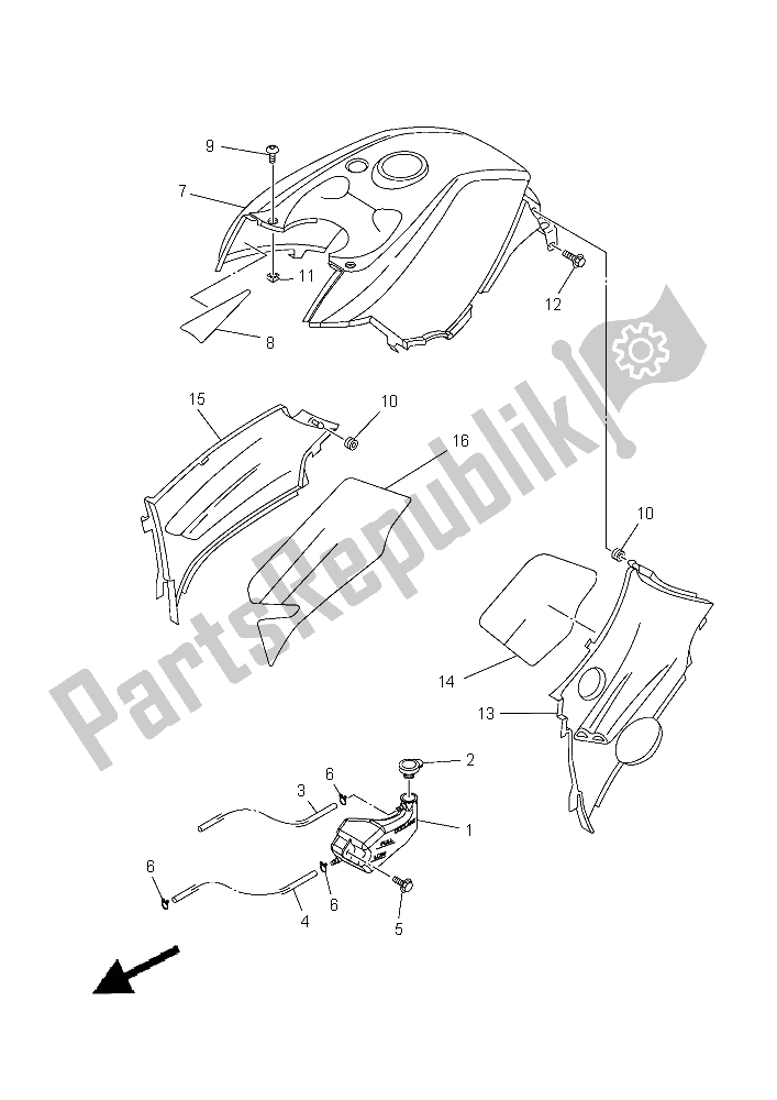 All parts for the Side Cover of the Yamaha YFM 450 Fwad IRS Grizzly 4X4 Yamaha Black 2015