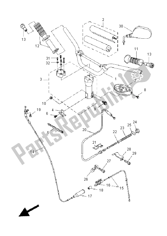 Wszystkie części do Uchwyt Kierownicy I Kabel Yamaha CW 50N BWS 2008