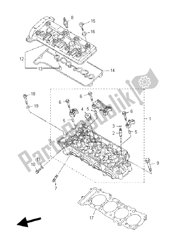 Todas las partes para Cilindro de Yamaha FJR 1300 2001