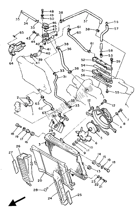 All parts for the Radiator & Hose of the Yamaha V MAX 12 1200 1992