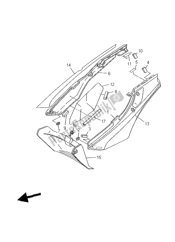 All parts for the Side Cover of the Yamaha TDR 125 2002