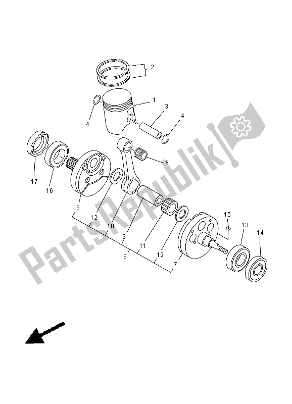 Tutte le parti per il Albero Motore E Pistone del Yamaha YZ 250 2000