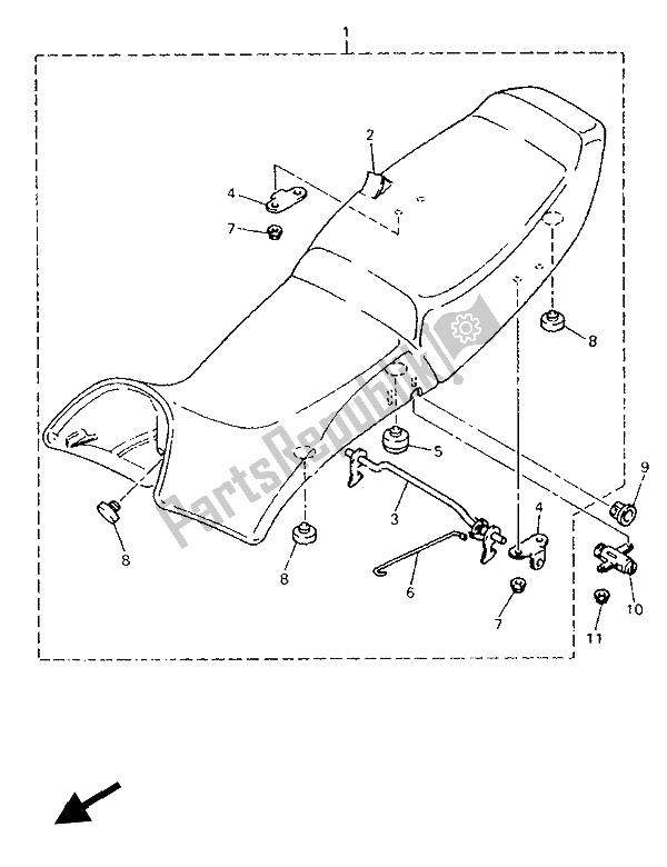 Toutes les pièces pour le Siège du Yamaha GTS 1000 1993