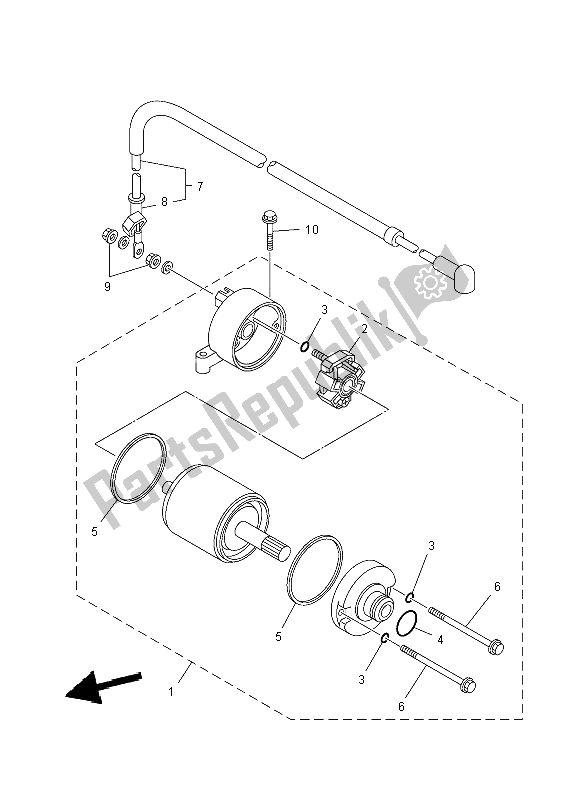 All parts for the Starting Motor of the Yamaha YFM 700 Fwad Grizzly 4X4 2014