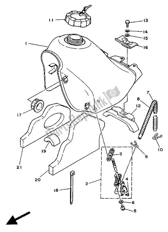 Todas as partes de Tanque De Combustível do Yamaha DT 125E 1991