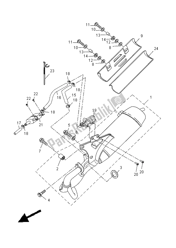 All parts for the Exhaust of the Yamaha EW 50N 2014