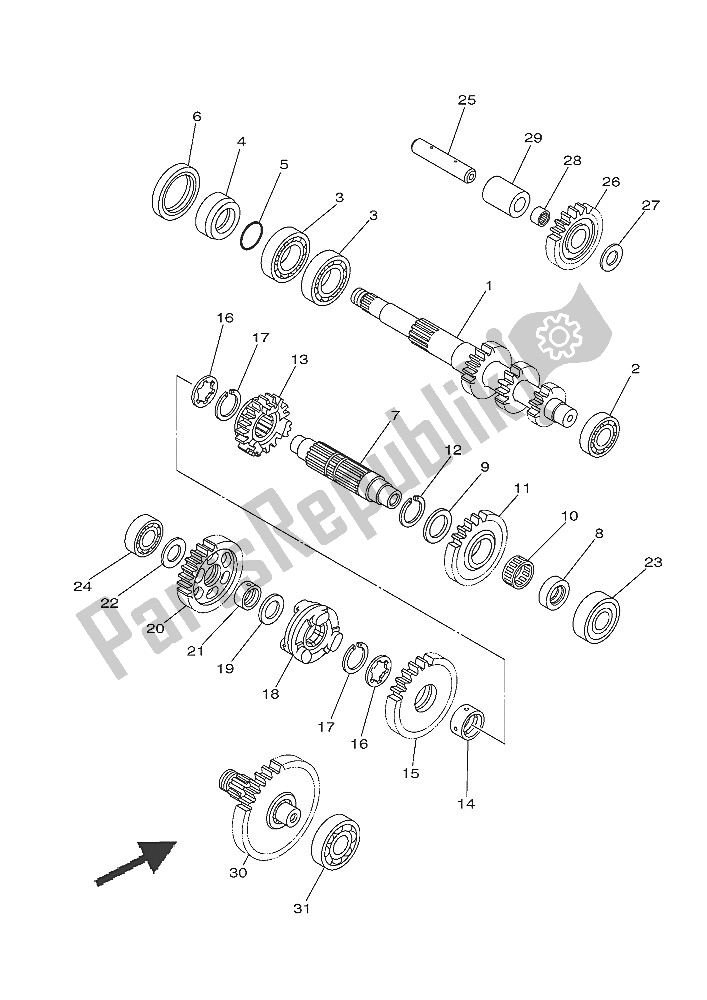 Todas las partes para Transmisión de Yamaha YXM 700 ES 2016