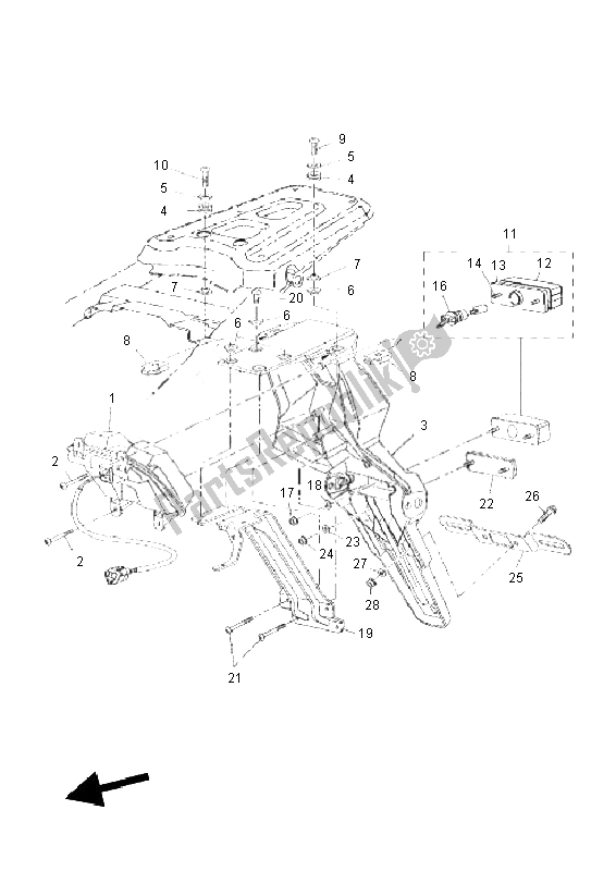 All parts for the Taillight of the Yamaha XT 660 ZA Tenere SE 2011