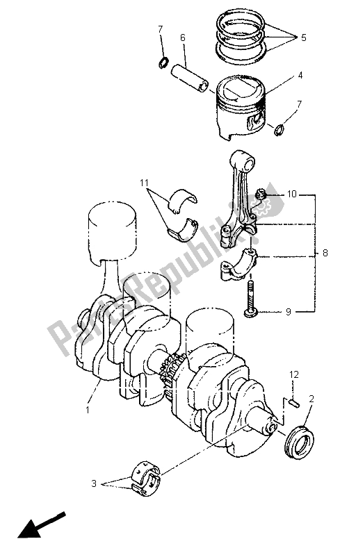 Toutes les pièces pour le Vilebrequin Et Piston du Yamaha XJ 600N 1995