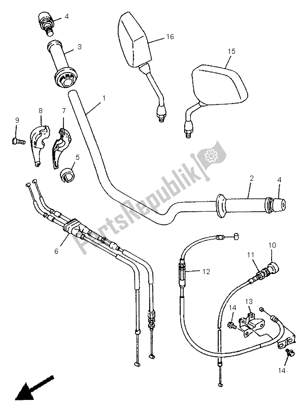 Toutes les pièces pour le Poignée Et Câble De Direction du Yamaha TDM 850 1995