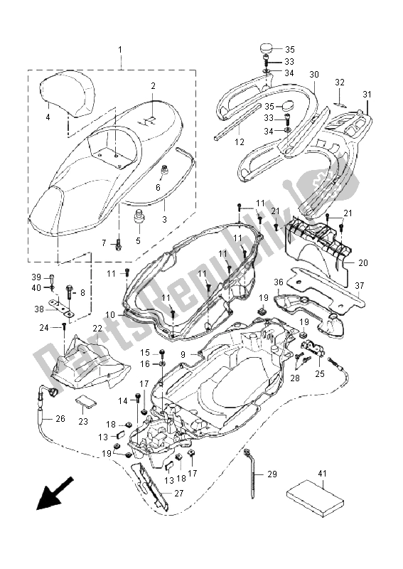 Todas as partes de Assento do Yamaha VP 250 X City 2009