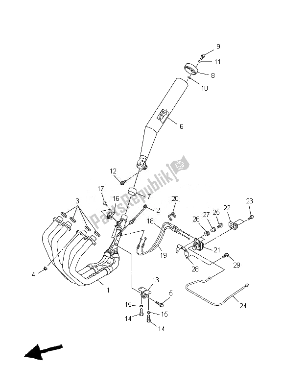 Tutte le parti per il Scarico del Yamaha XJR 1300 2007