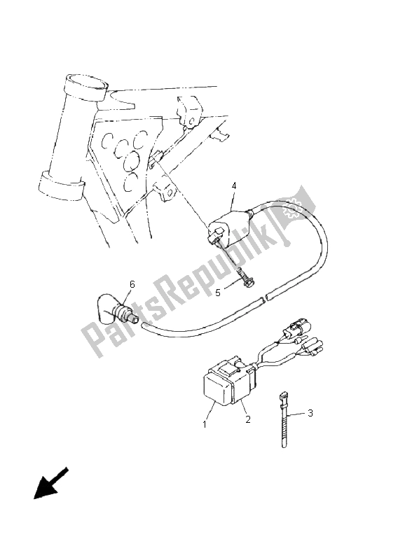 All parts for the Electrical 1 of the Yamaha YZ 80 SW LW 2001