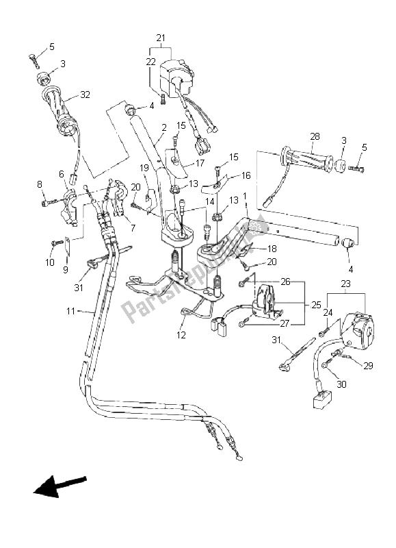 Toutes les pièces pour le Poignée Et Câble De Direction du Yamaha FJR 1300 AS 2006