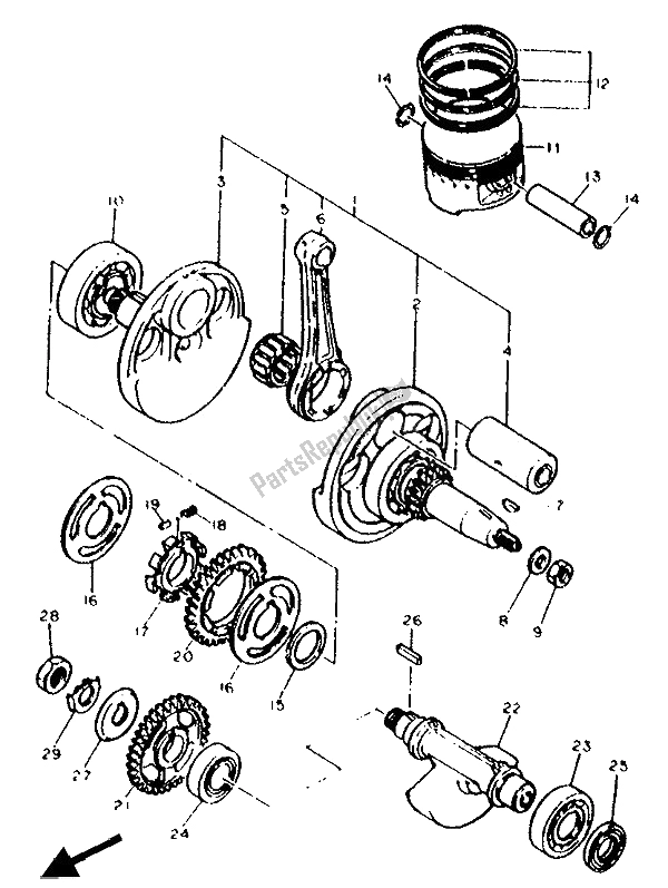 Todas as partes de Virabrequim E Pistão do Yamaha XTZ 660 Tenere 1991