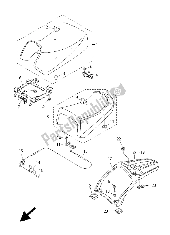 Todas las partes para Asiento de Yamaha FJR 1300A 2011