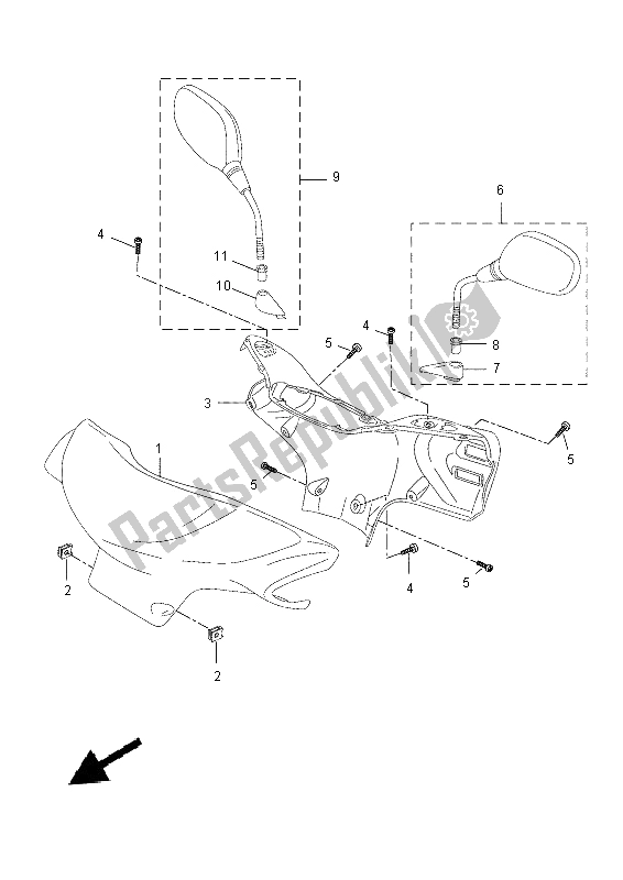 Todas las partes para Carenado 1 de Yamaha YN 50F 2014