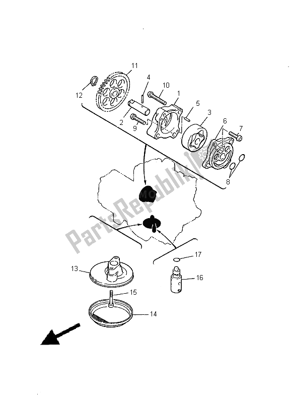 Toutes les pièces pour le La Pompe à Huile du Yamaha XJ 600S Diversion 2000