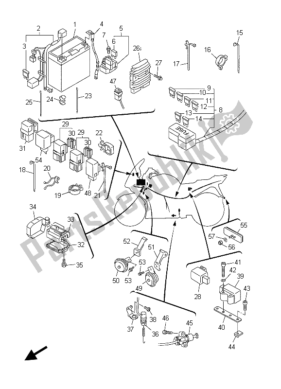 Todas las partes para Eléctrico 2 de Yamaha FJR 1300A 2003