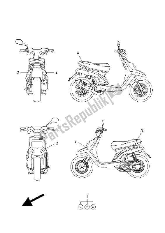 Wszystkie części do Grafika I Emblemat Yamaha CW 50 2011