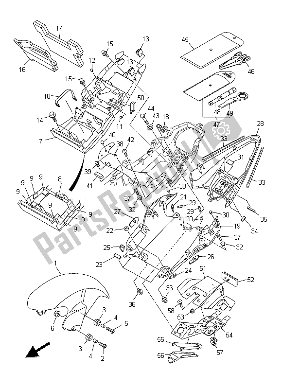 All parts for the Fender of the Yamaha YZF R6 600 2013