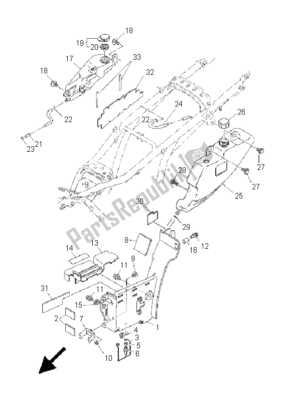 All parts for the Oil Tank of the Yamaha DT 125 RE 2005